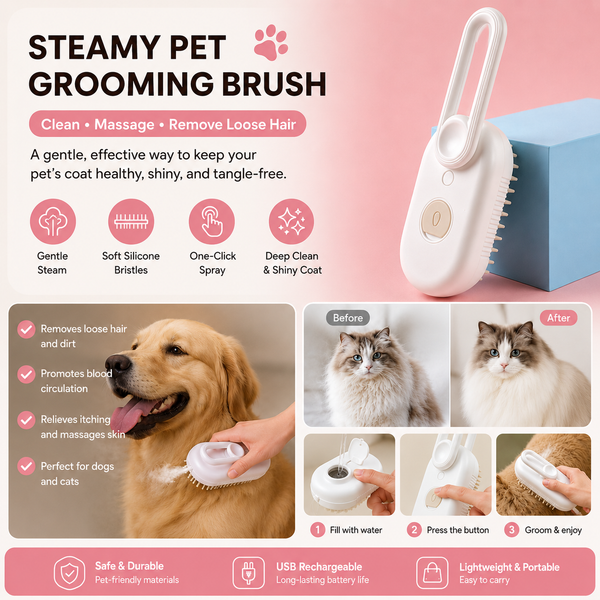 Pet Grooming Comb for Cats & Dogs | Removes Loose Fur & Tangles Effortlessly